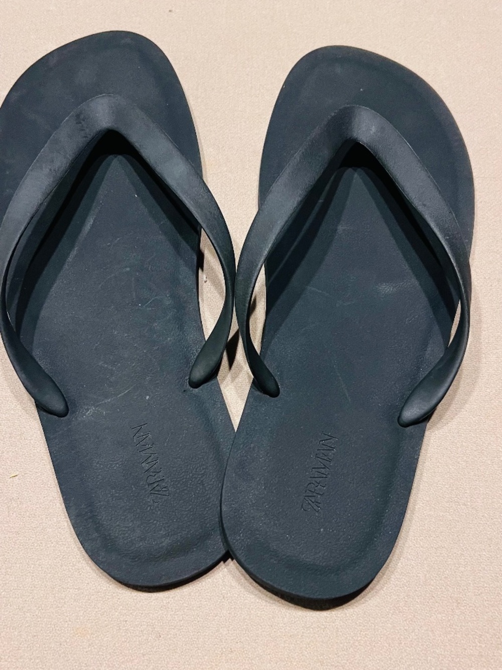 Mens Black Zara Flip Flops